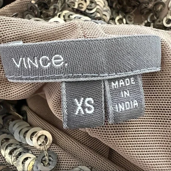 VINCE Gold Mini Dress in Size XS - Picture 7 of 7